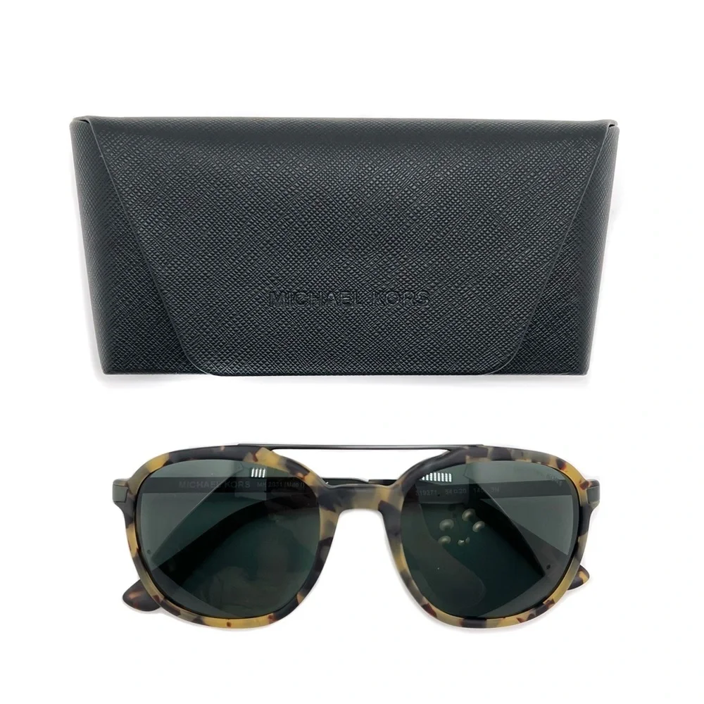 Michael Kors Milo Sunglasses Matte Tortoise Frame Green Lens